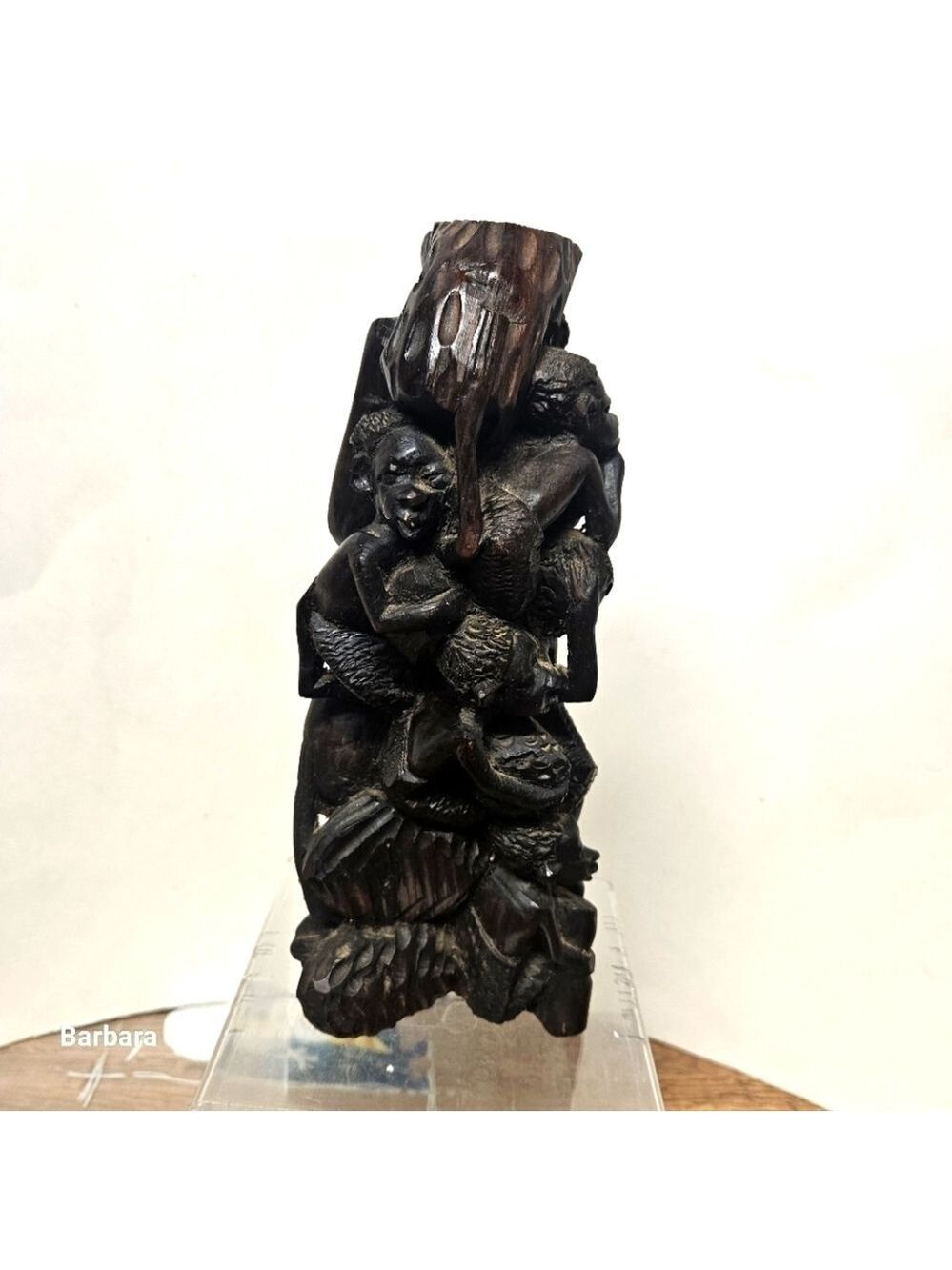 Vintage African Ebony Wood Family Tree Statue